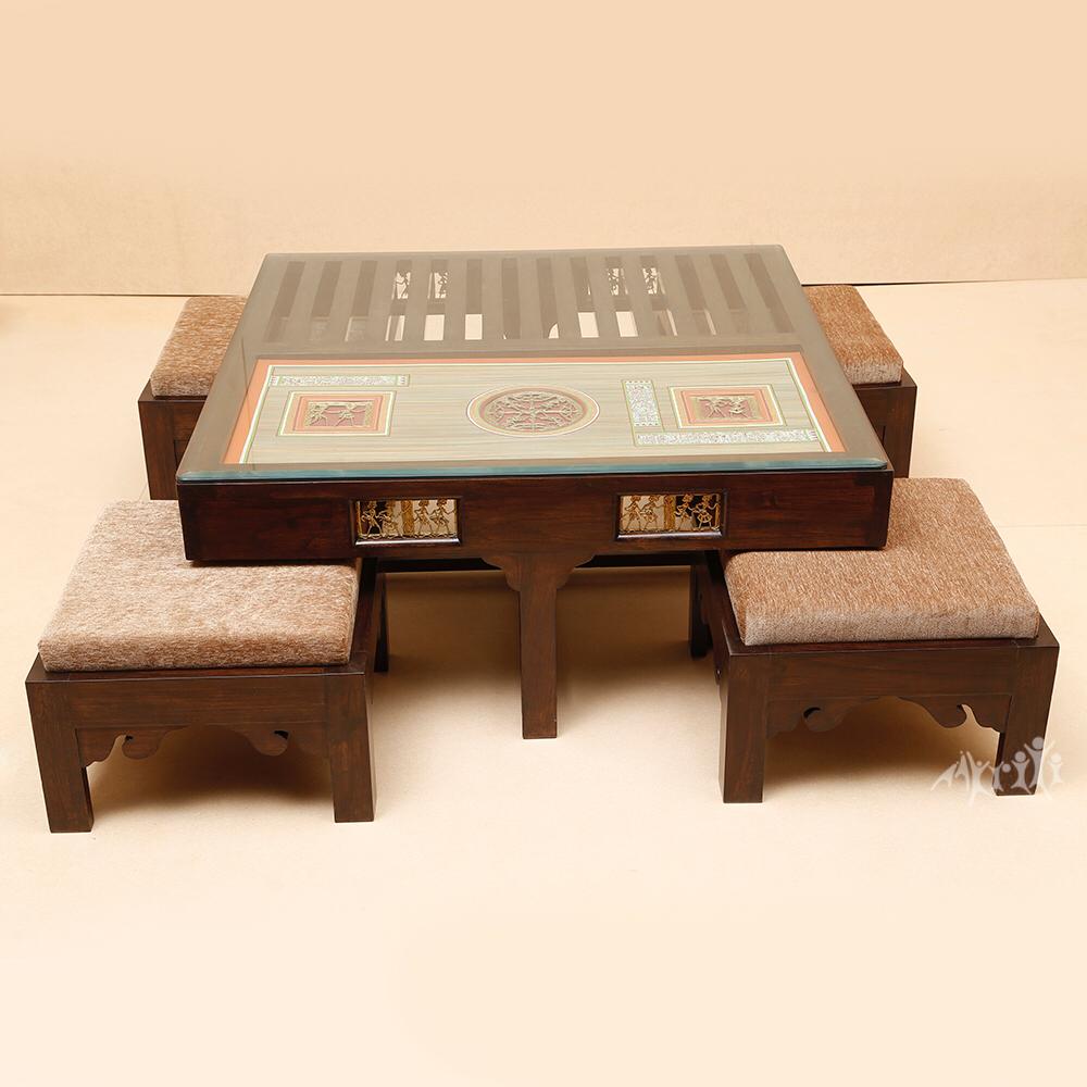 Donna Coffee Table in Teakwood with Walnut Finish (16x39x39)