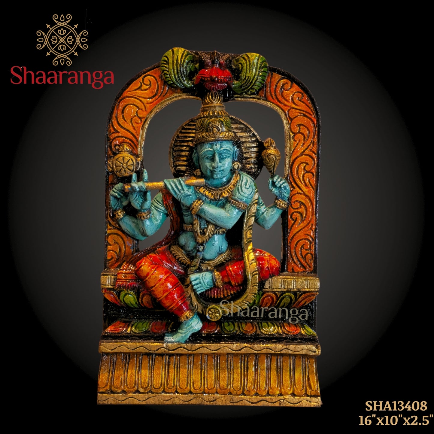 16 Inches Wooden Krishna