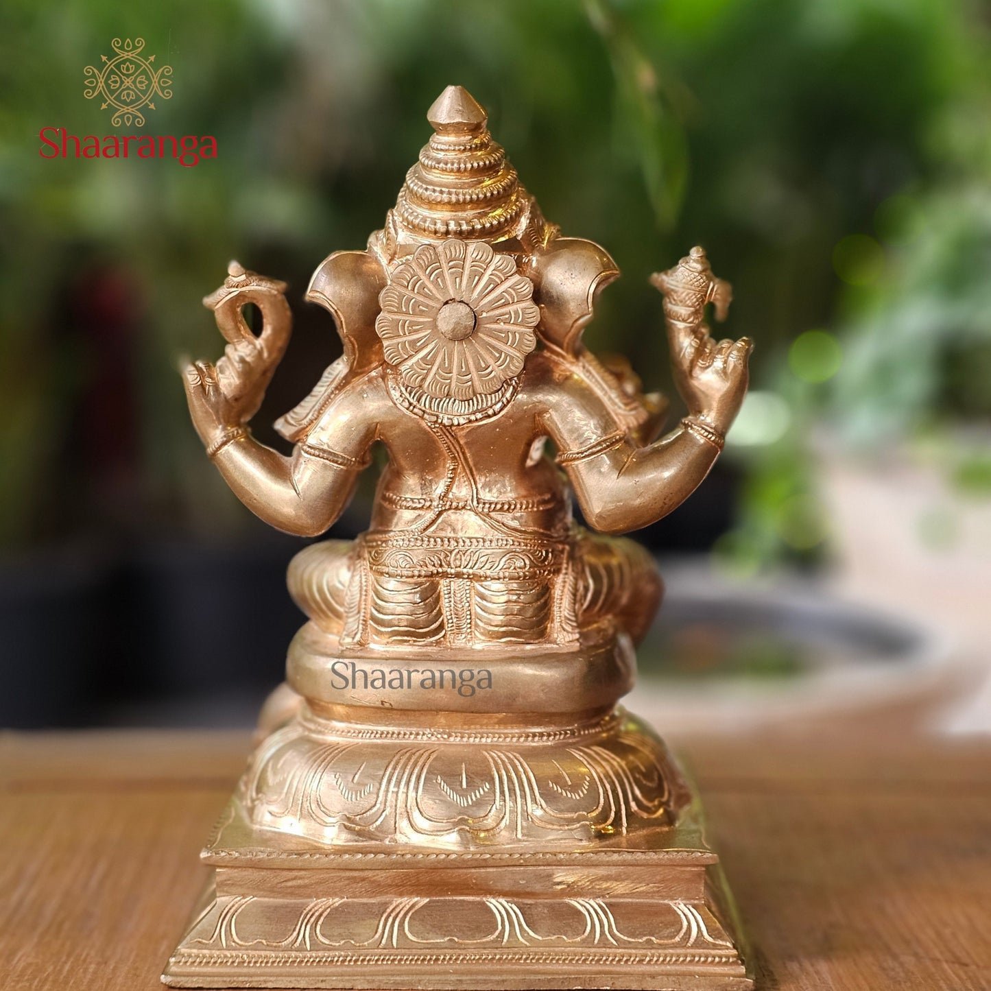 12 Inches Bronze Ganesha Sitting on Base