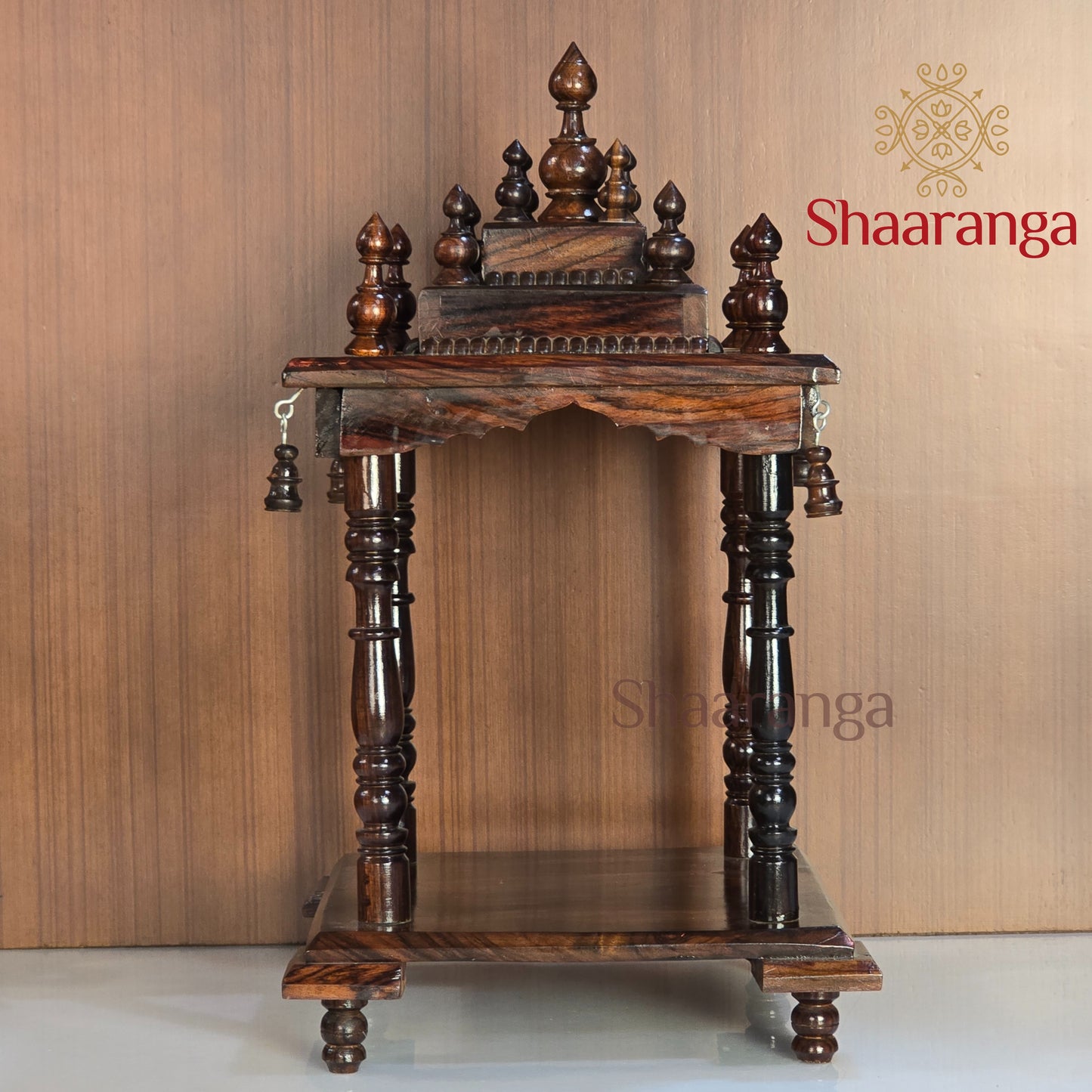 22 Inches Rosewood Mandir – Traditional South Indian Style Home Temple