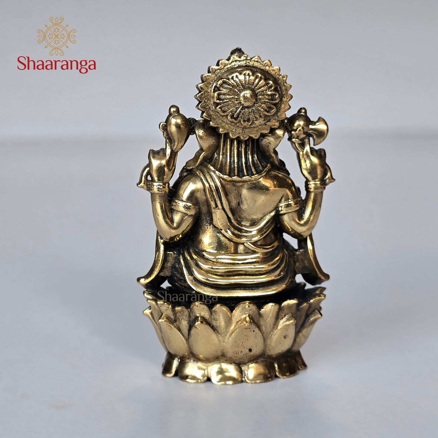 3 Inches Brass Ganesh On Lotus