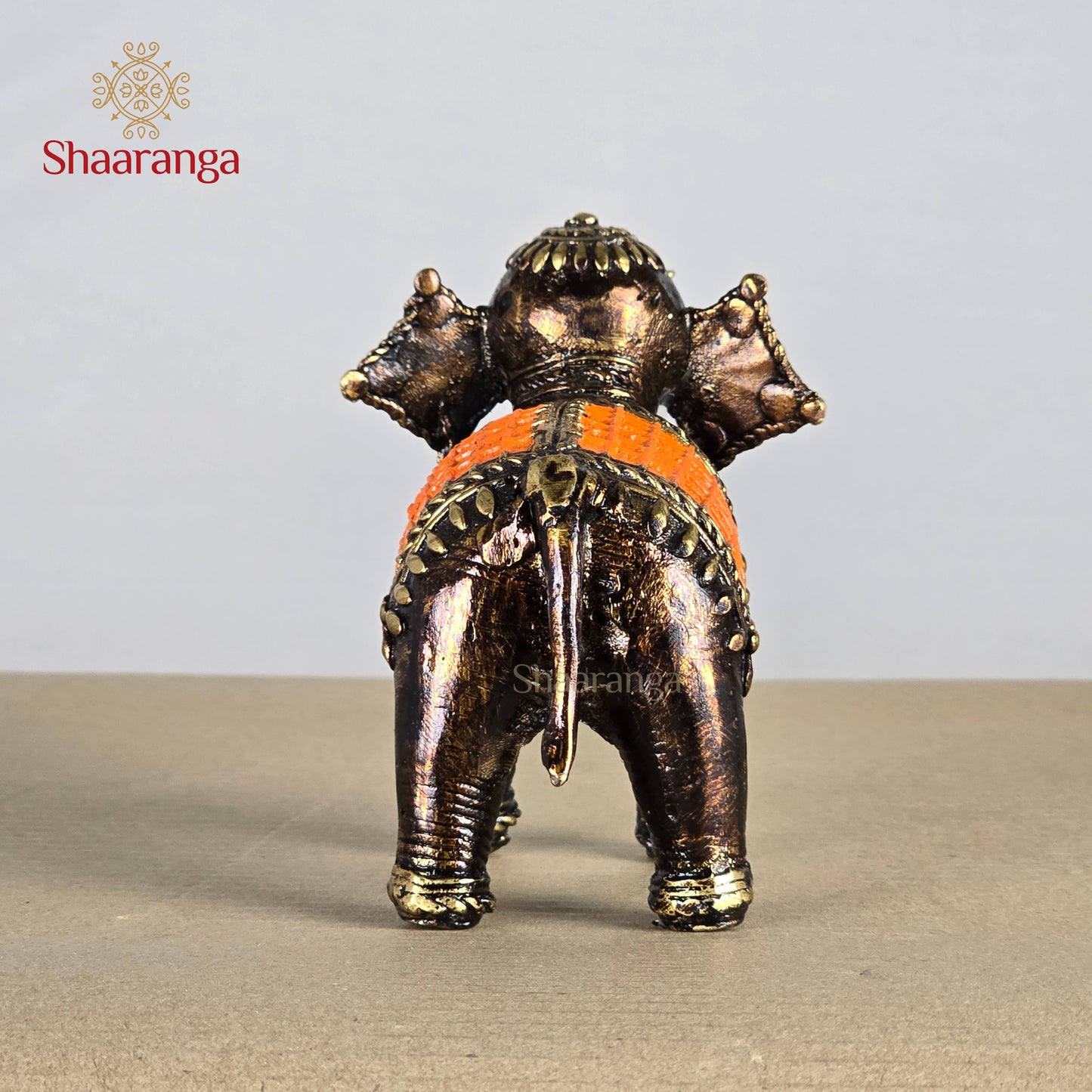 4.5 Inches Brass Bastar Art Elephant Flower