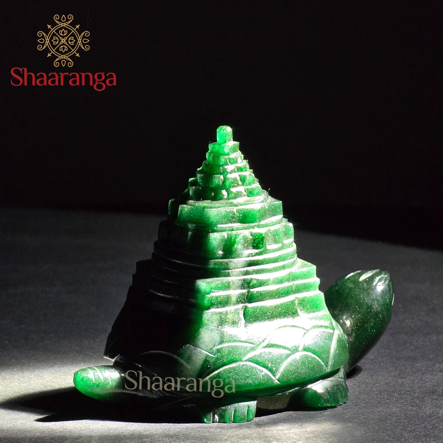 4 Inches Semi Precious Stone Shree Yantram With Tortoise