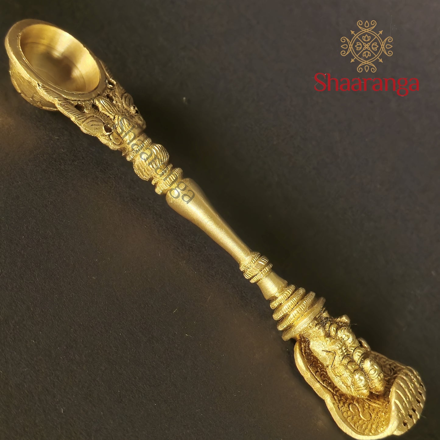 6.5 Inches Vishnu Lakshmi Spoon in Brass