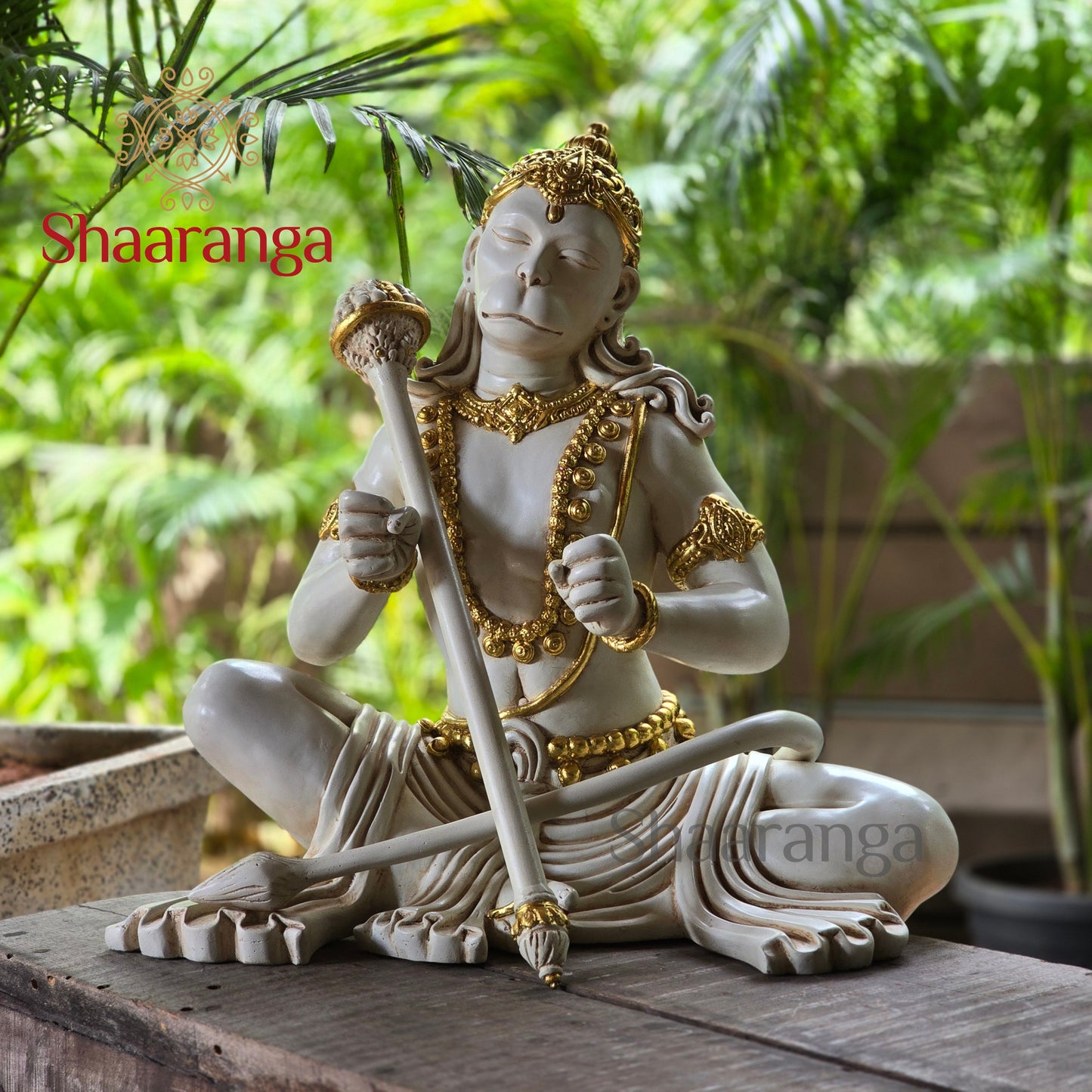 21 Inches Culture Marble Hanuman - Dhyana Mudra