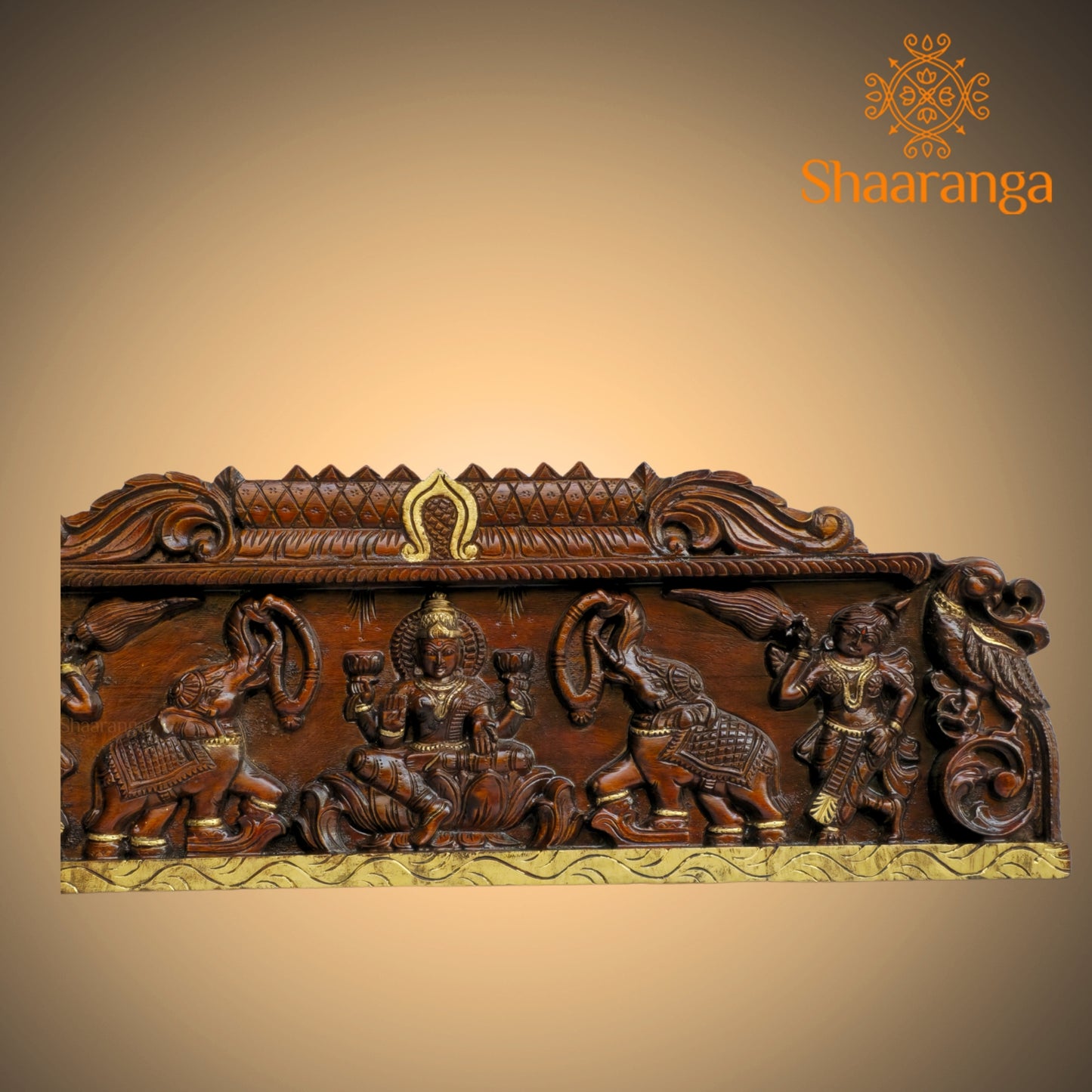 12 Inches Wood Gaja Lakshmi