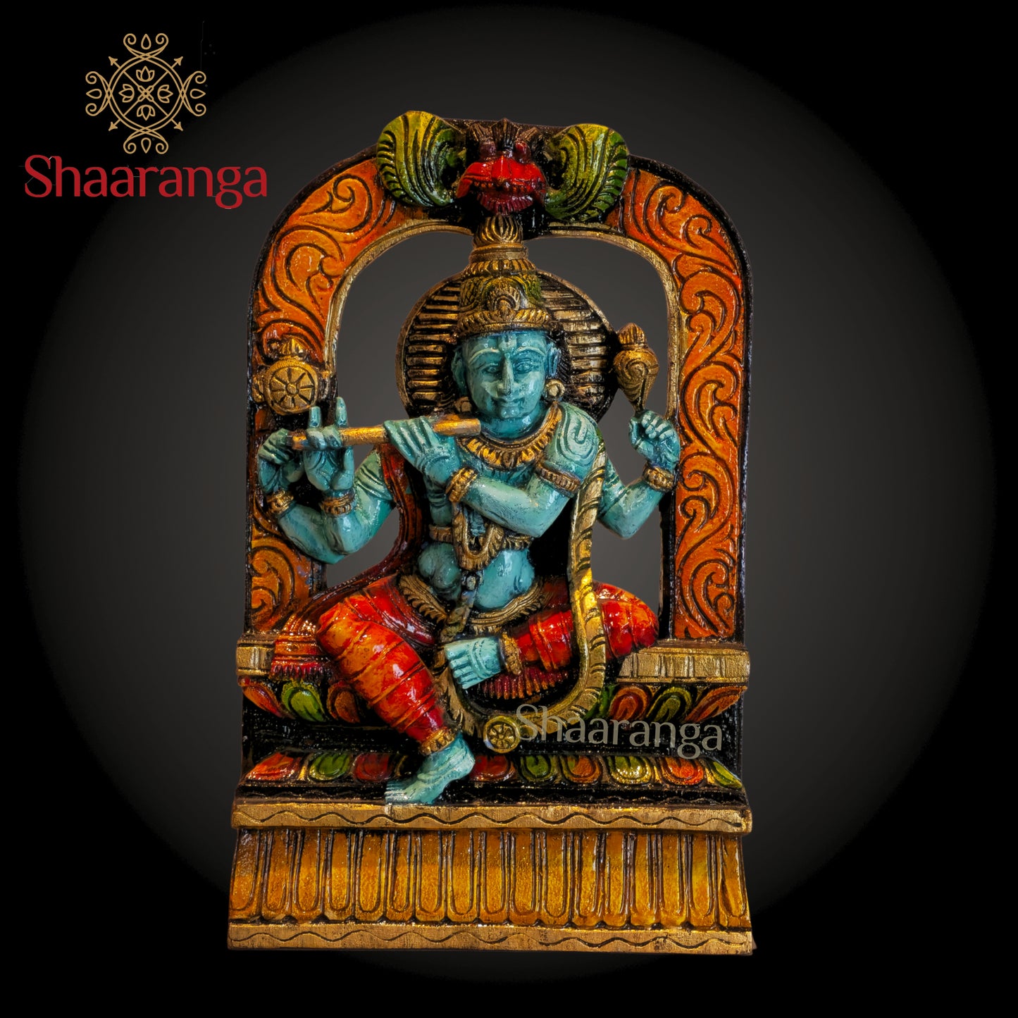 16 Inches Wooden Krishna