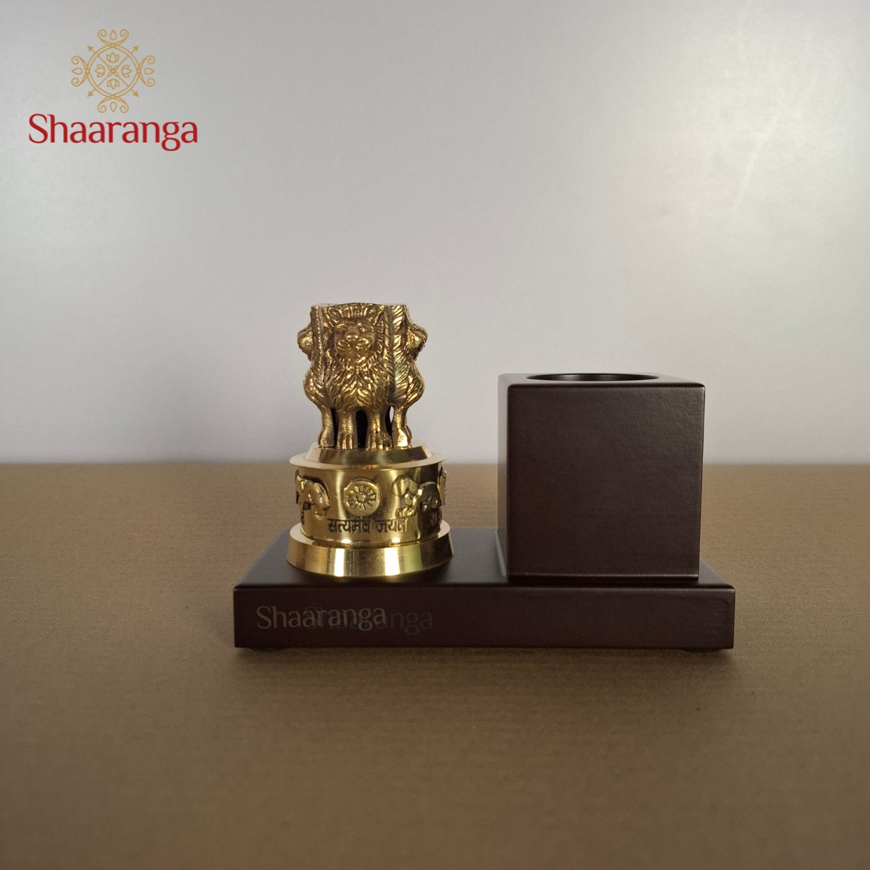 4 Inches Brass Ashoka Pen stand