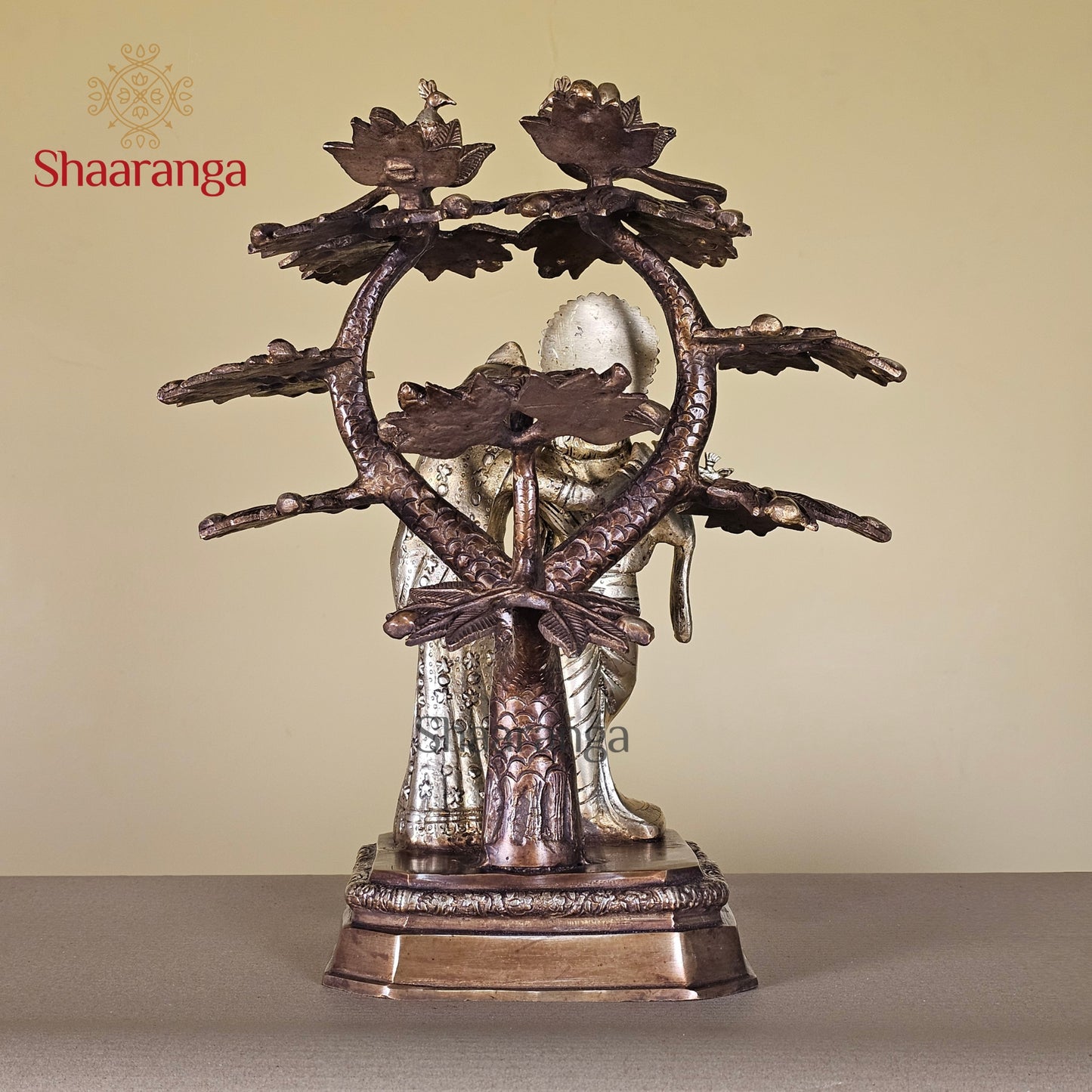 16.5 Inches Brass Radha Krishna with Tree