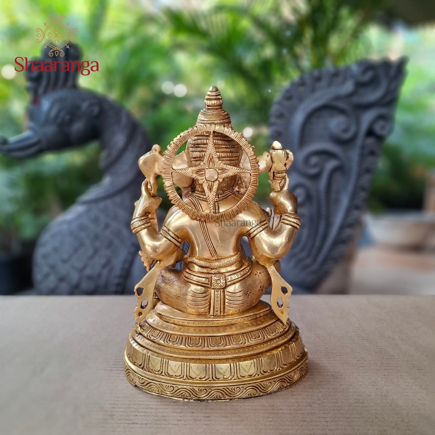 11 Inches Brass Ganesha Oval Base