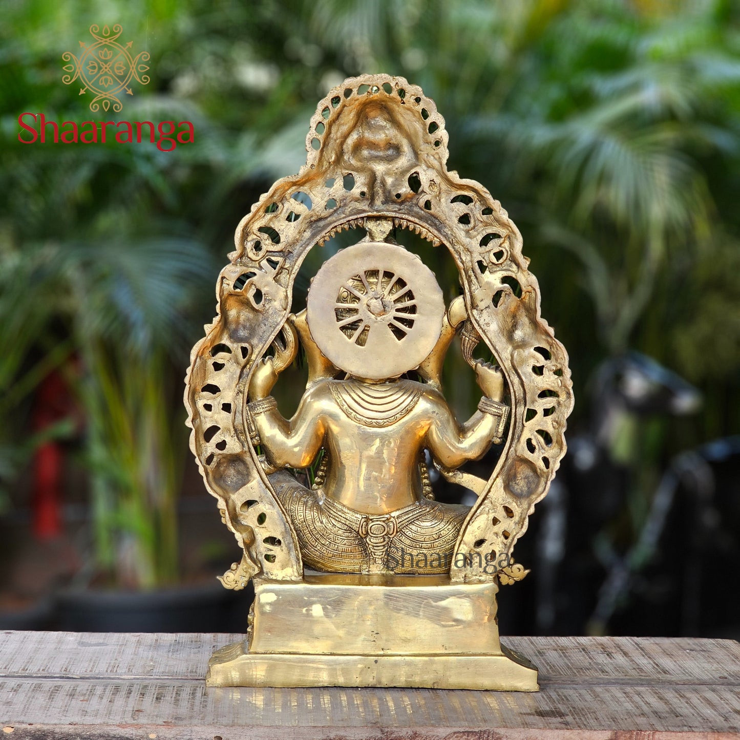 25 Inches Brass Ganesha Idol with Arch – Sitting on Base