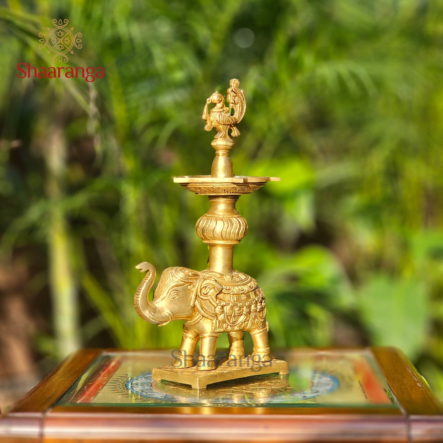 12 Inches Brass Decorative Elephant Lamp