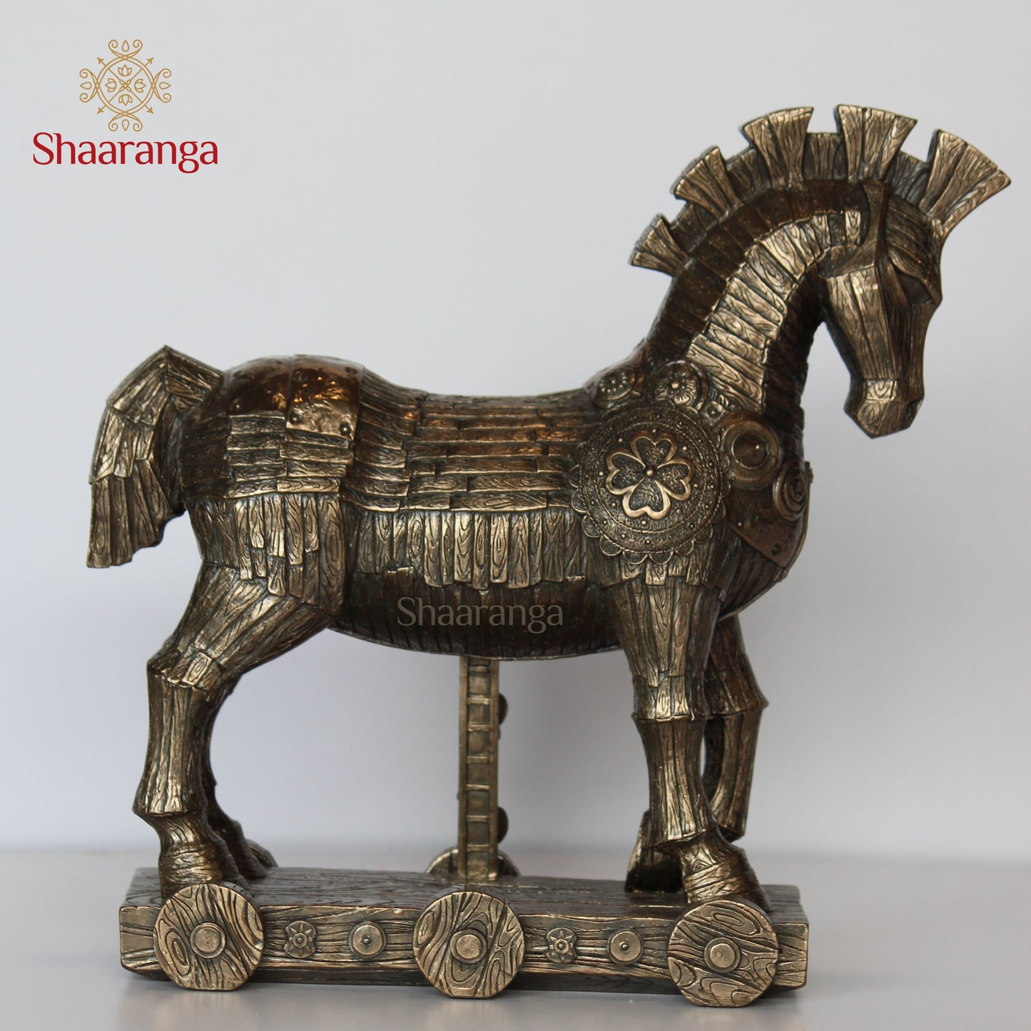10 Inches Polyresin Trojan Horse Sculpture - Premium Home Decor