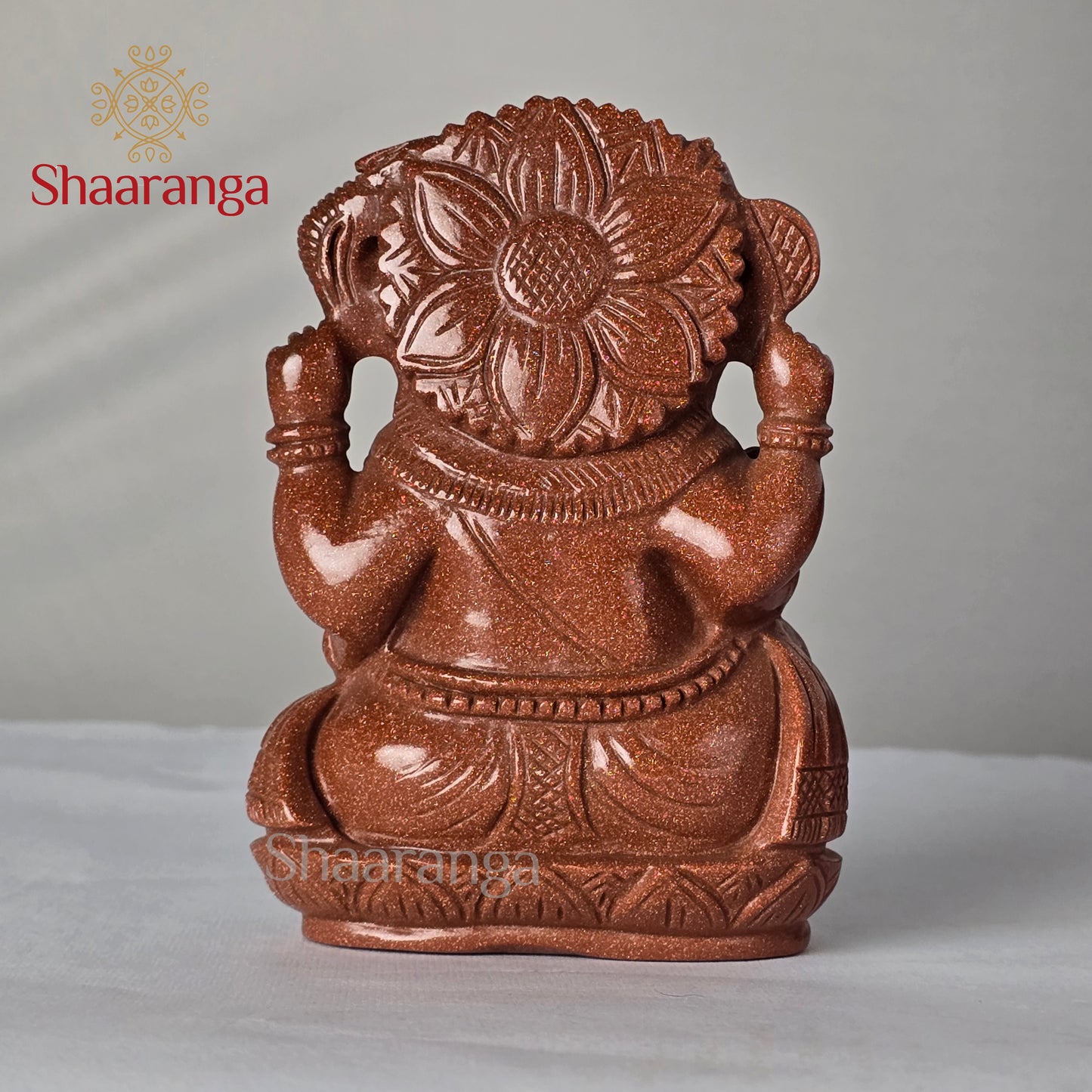 5.5 Inches Semi Precious Stone Ganesha Sitting