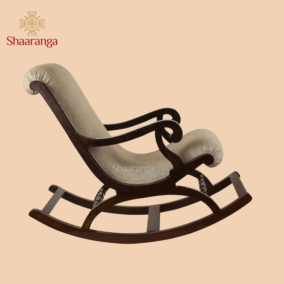 Fritto Rocking Chair in Teakwood with Walnut Finish (35x45x23) (Re-Order time 30 days)