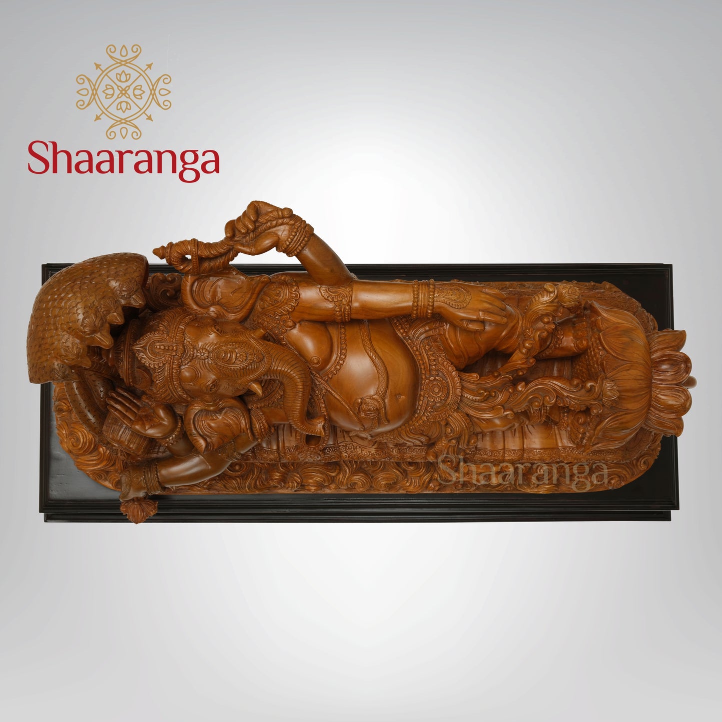 32 inches Padmanabha Style Shayana Ganesha in Premium Teakwood