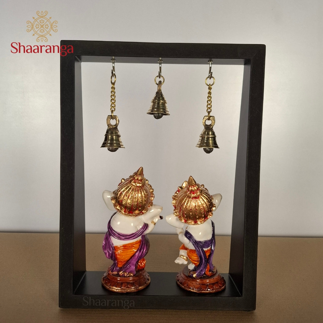 12 Inches Polyresin musical Ganesha With Wooden Frame