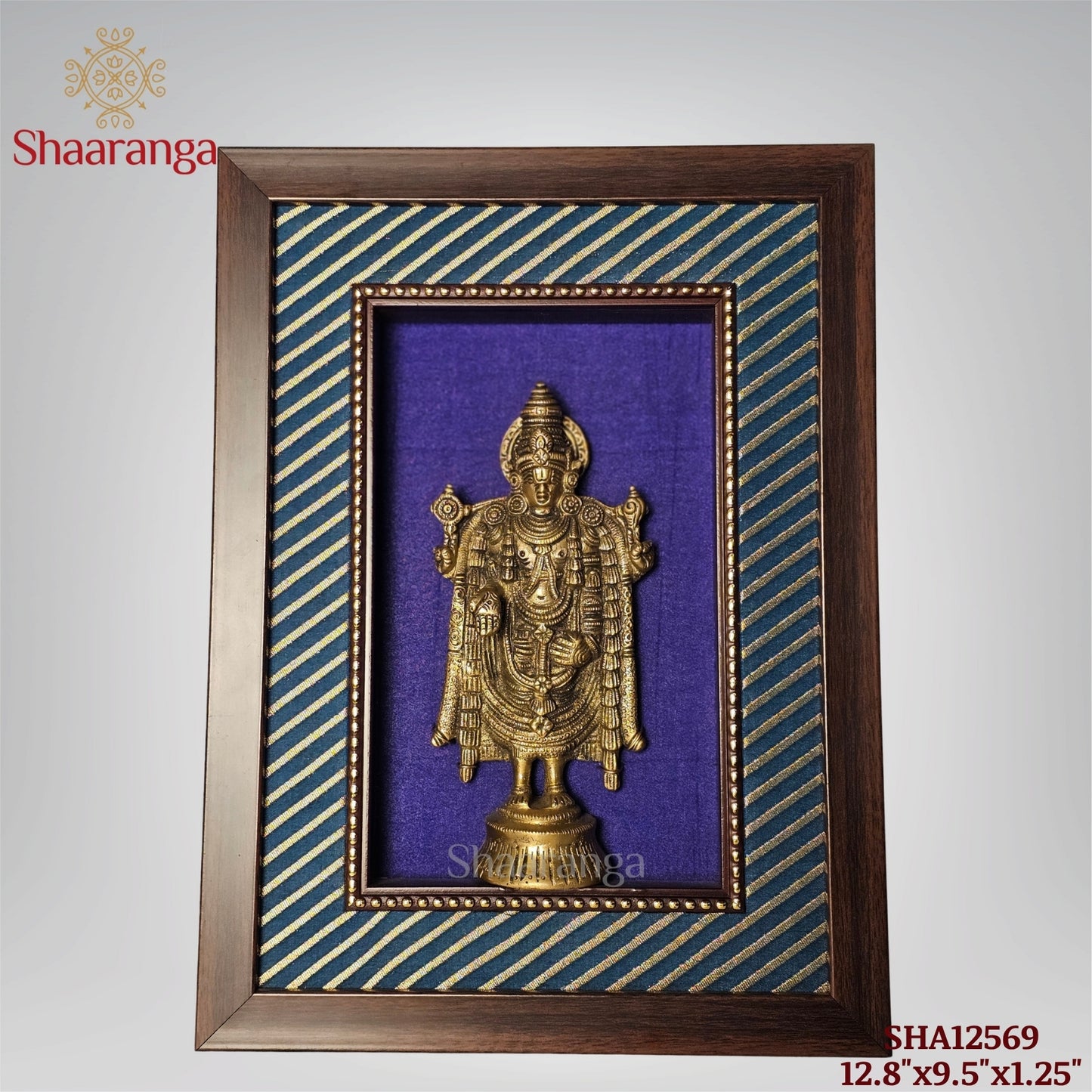 12.8 Inches Framed Brass Balaji Standing