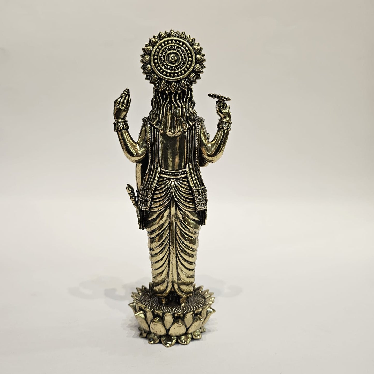 6.5 Inches Brass Vishnu Standing Idol