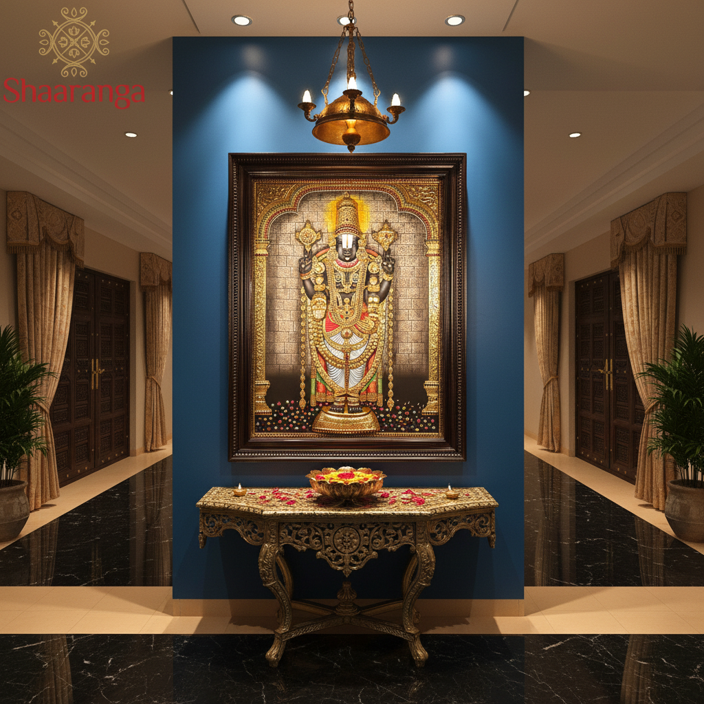 54 Inches Swarna Balaji Tanjore Painting with 22k Gold Work