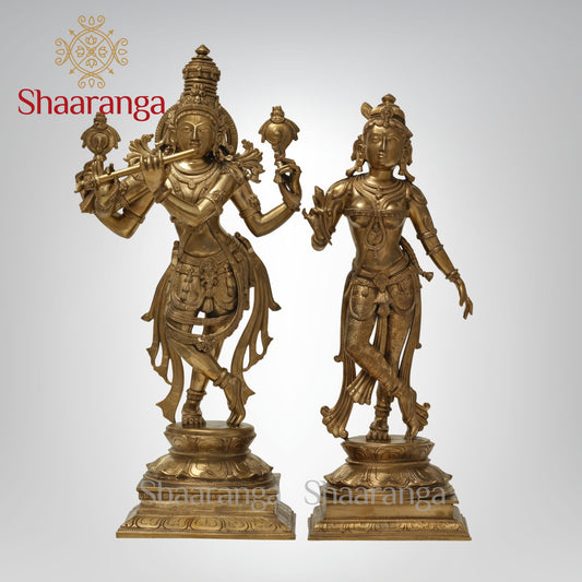 23 Inches Bronze Radha Krishna