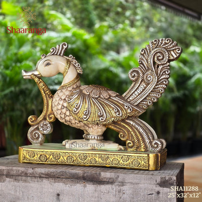 25 Inches Marble Annapakshi - A Heritage Expression in Stone