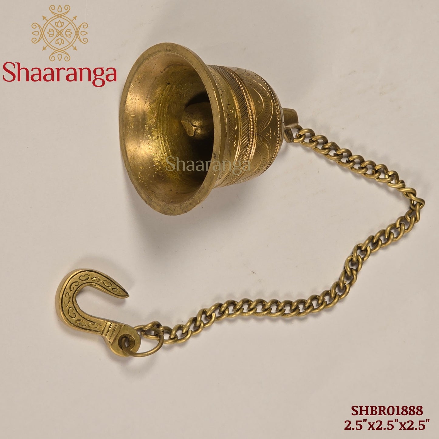 2.5 Inches Brass Temple Bell with Chain