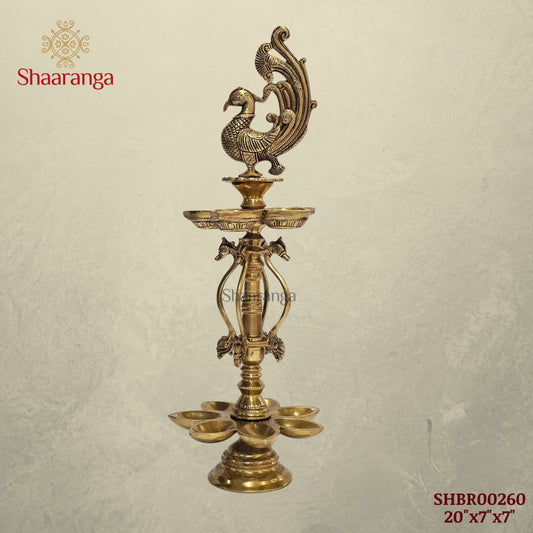 20 Inches Brass Bird Lamp