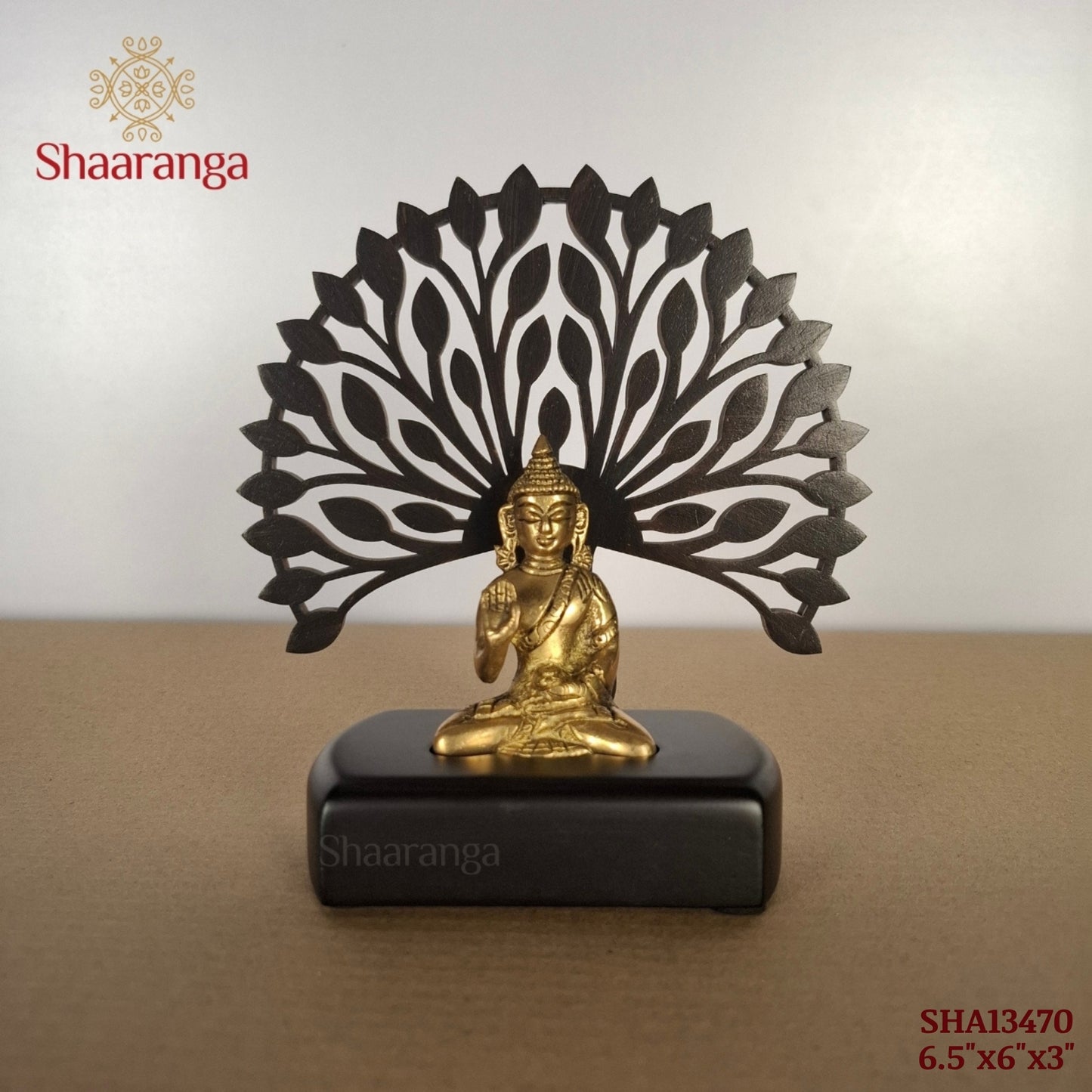 6.5 Inches Brass Budha with tree