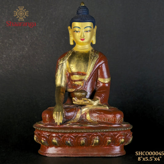 8 Inches Copper Buddha Sitting