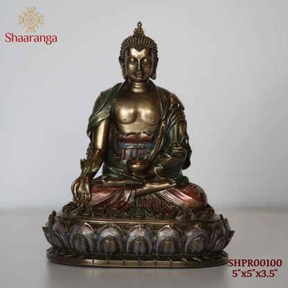 5 Inches Polyresin Buddha on Lotus Base