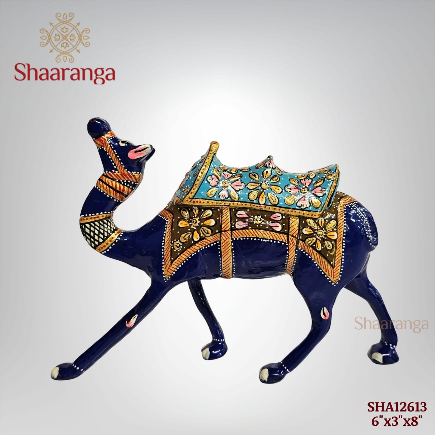 6 Inches Metal Enamel Painted Kathidar Camel