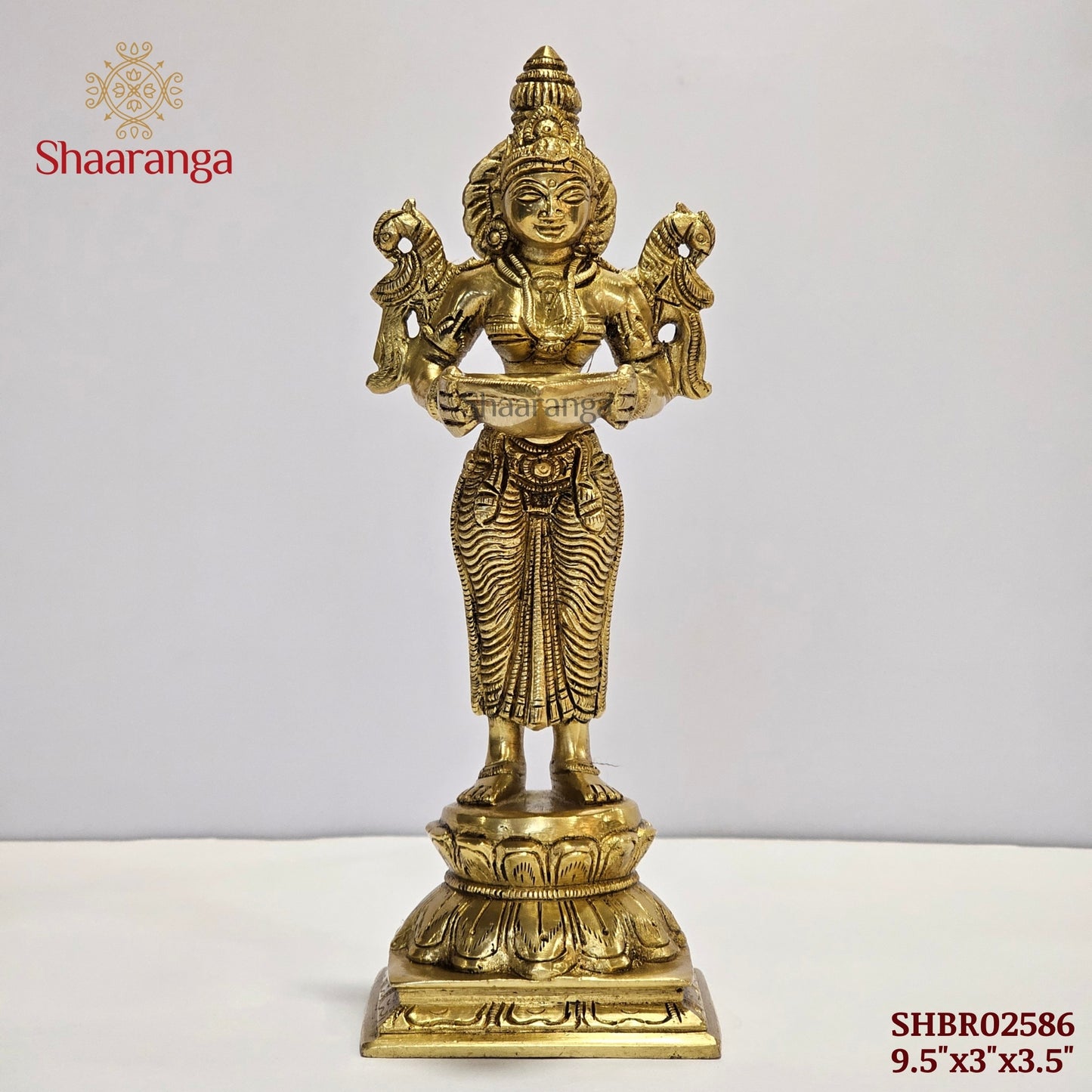 9.5 Inches Brass Deep Lakshmi Standing
