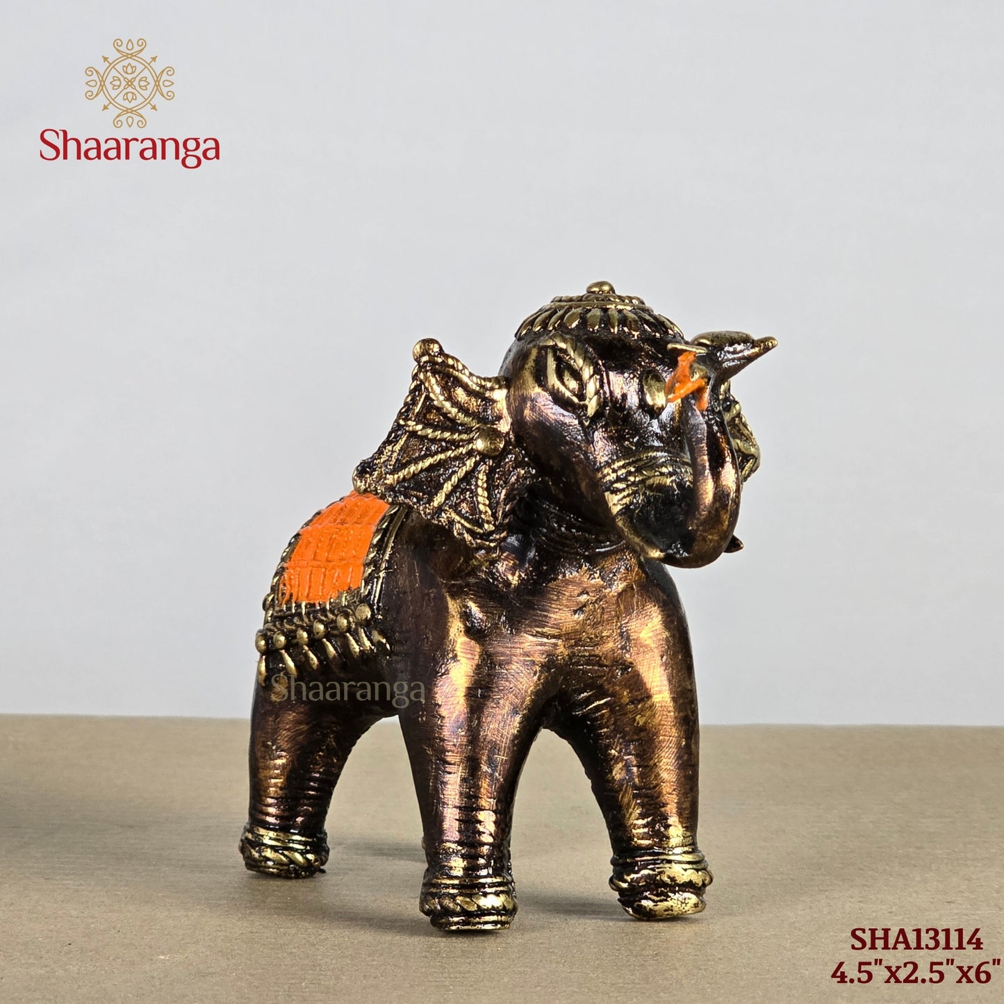 4.5 Inches Brass Bastar Art Elephant Flower