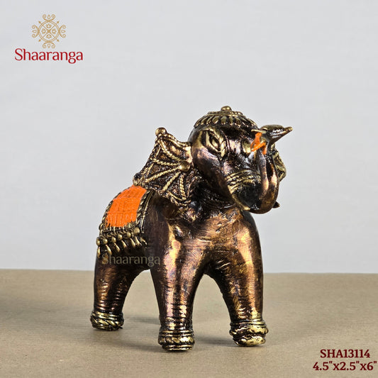 4.5 Inches Brass Bastar Art Elephant Flower