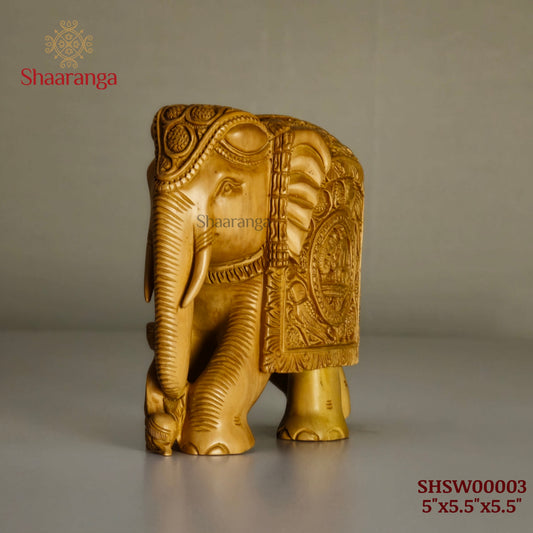 5 Inches Sandalwood  Elephant Carving