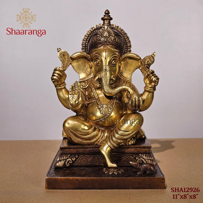11 Inches Brass Pooja Ganesha