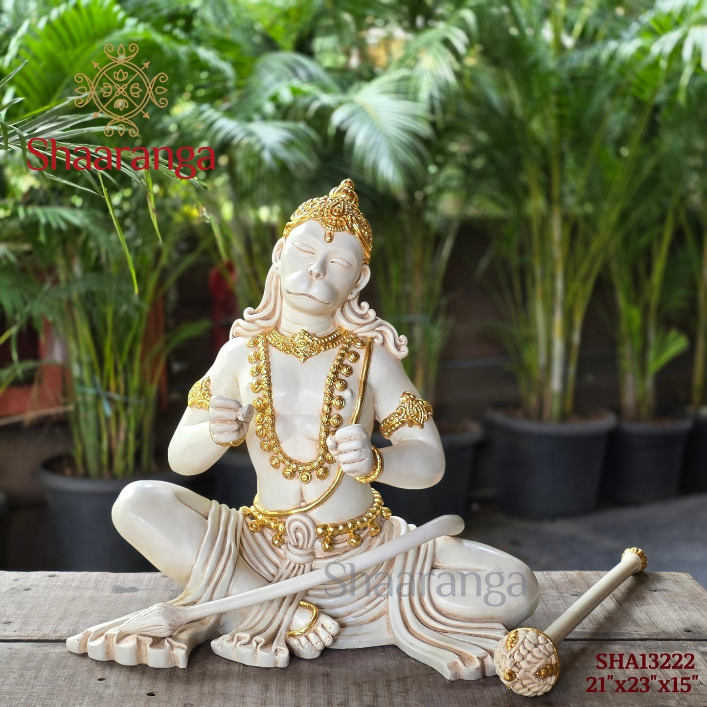 21 Inches Culture Marble Hanuman - Dhyana Mudra