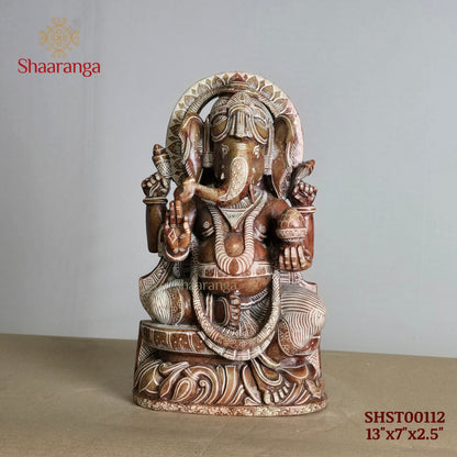 13 Inches Stone Ganesh