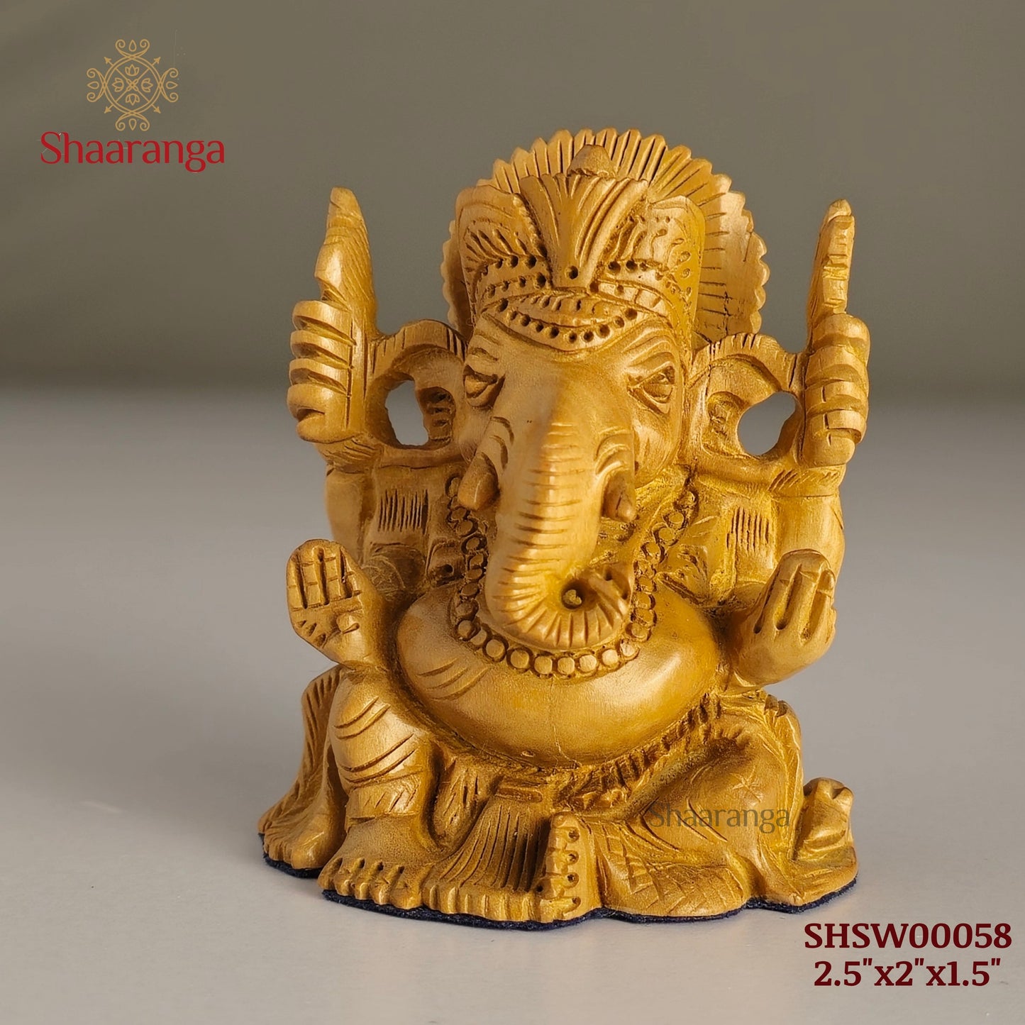2.5 Inches Sandalwood Ganesh