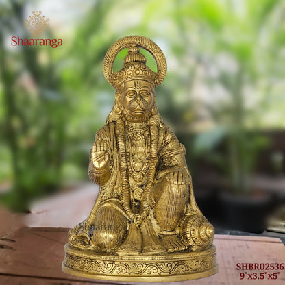 9 Inches Brass Blessing Hanuman