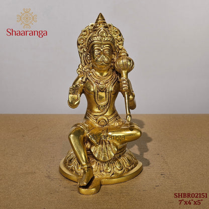 7 Inches Brass Hanuman