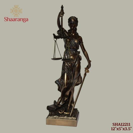 12 Inches Polyresin Justice Lady Statue