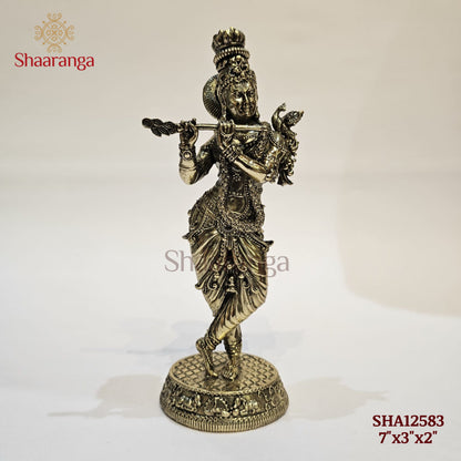 7 Inch Brass Krishna Idol
