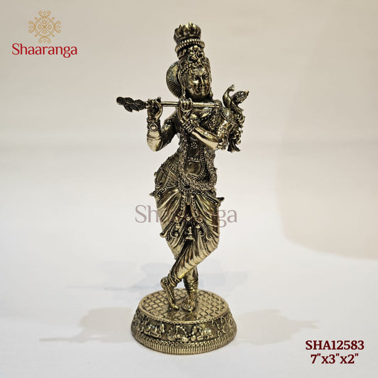 7 Inch Brass Krishna Idol