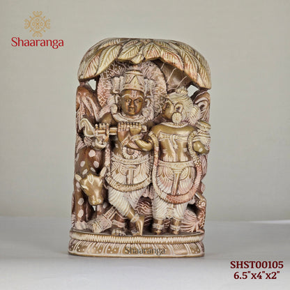 6.5 Inches Stone Radha Krishna with Tree