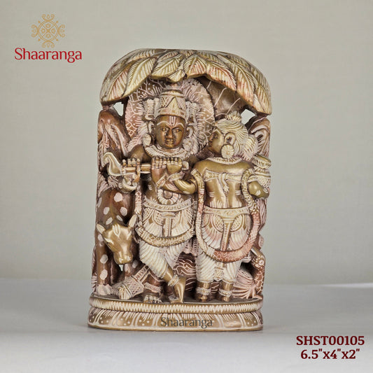 6.5 Inches Stone Radha Krishna with Tree
