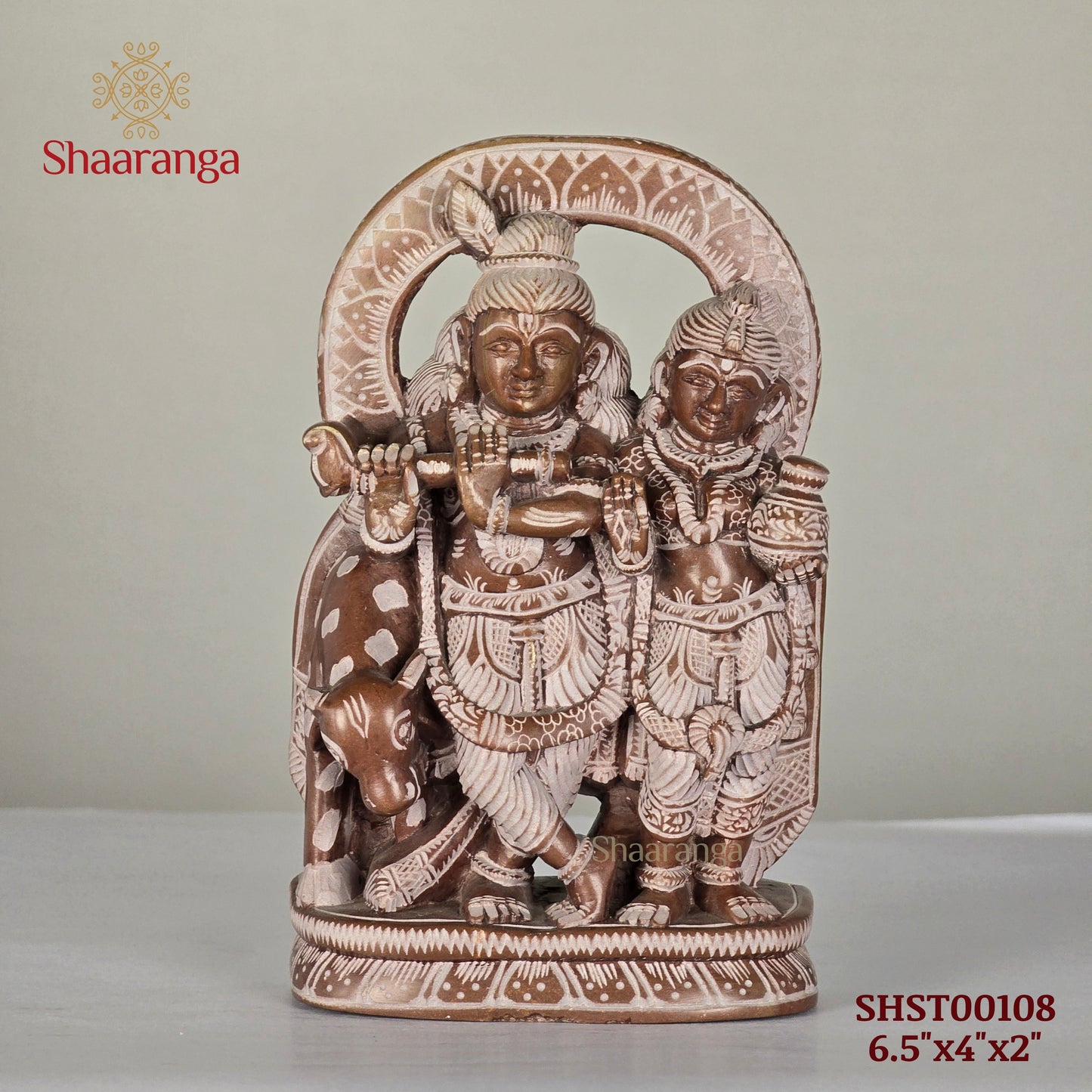 6.5 Inches Stone Radha Krishna Soft Stone