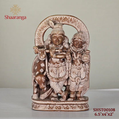 6.5 Inches Stone Radha Krishna Soft Stone