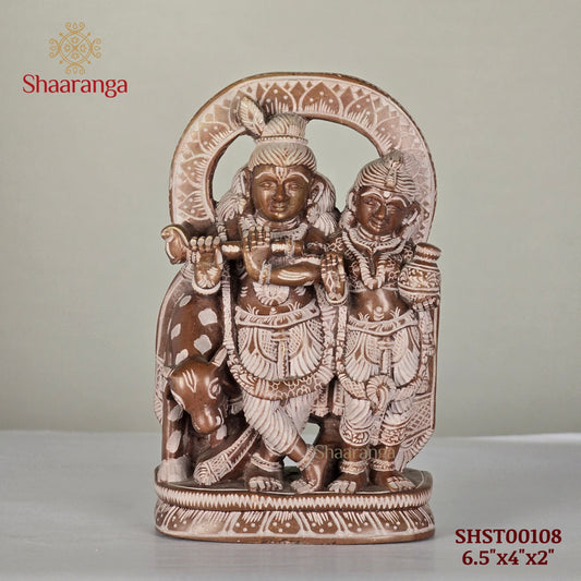 6.5 Inches Stone Radha Krishna Soft Stone